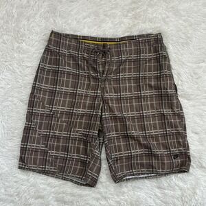 Vintage Y2K SoCal Nike brown plaid board shorts Size XXL